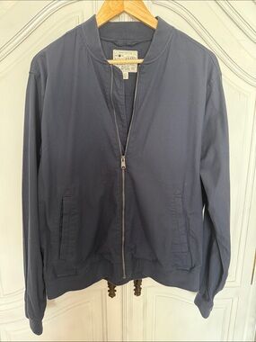 Lucky Brand Men’s Navy Bomber Jacket Cotton Skate Style Streetwear Y2K Size L